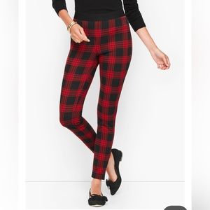 Red and black plaid leggings size 2 by Talbots